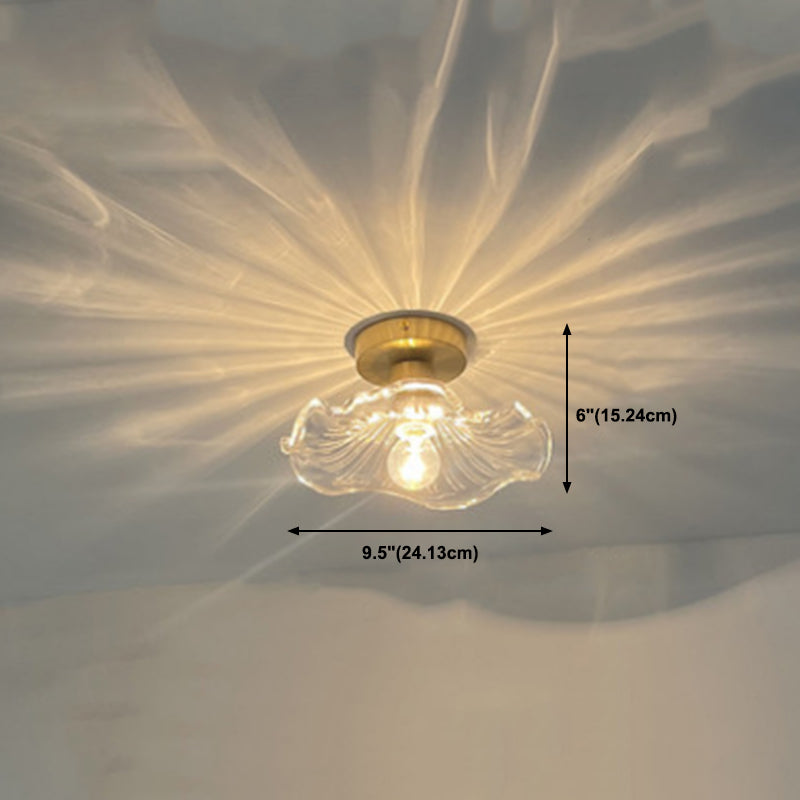 Nordic Style Ceiling Light Transparent Glass Shade Ceiling Lamp for Living Room
