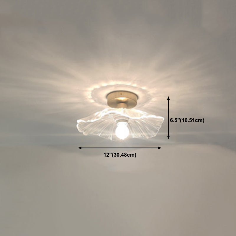 Nordic Style Ceiling Light Transparent Glass Shade Ceiling Lamp for Living Room