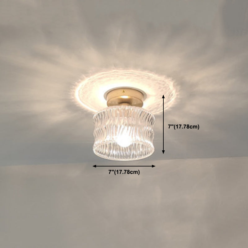 Nordic Style Ceiling Light Transparent Glass Shade Ceiling Lamp for Living Room