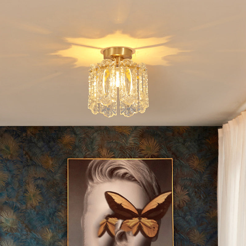 Nordic Style Ceiling Light Geometry Shape Ceiling Lamp with Glass Shade for Living Room