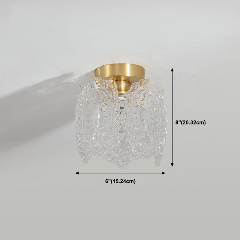 Nordic Style Ceiling Light Geometry Shape Ceiling Lamp with Glass Shade for Living Room