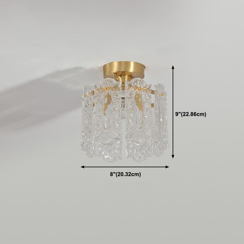 Nordic Style Ceiling Light Geometry Shape Ceiling Lamp with Glass Shade for Living Room