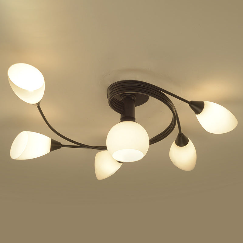 Glass Geometric Flush Mount Lights Contemporary Style Multi Lights Flush Ceiling Light