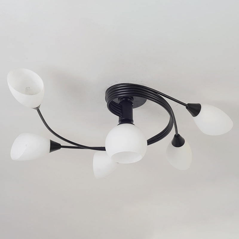 Glass Geometric Flush Mount Lights Contemporary Style Multi Lights Flush Ceiling Light