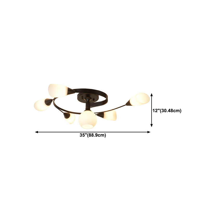 Glass Geometric Flush Mount Lights Contemporary Style Multi Lights Flush Ceiling Light
