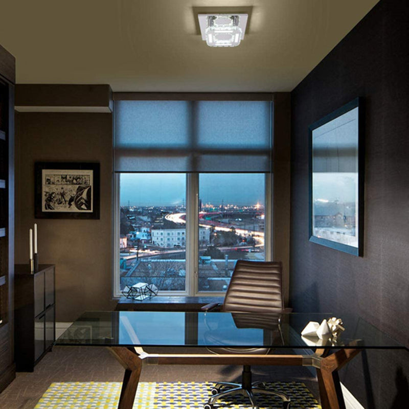 Crystal Square Flush Mount Lights Contemporary Style 1 Light Flush Ceiling Lights