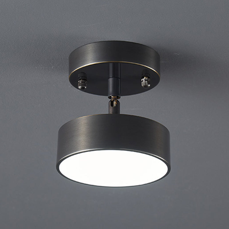 Modern Semi Flush Light Round Ceiling Lighting with Metal for Hallway