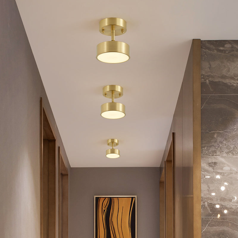 Modern Semi Flush Light Round Ceiling Lighting with Metal for Hallway