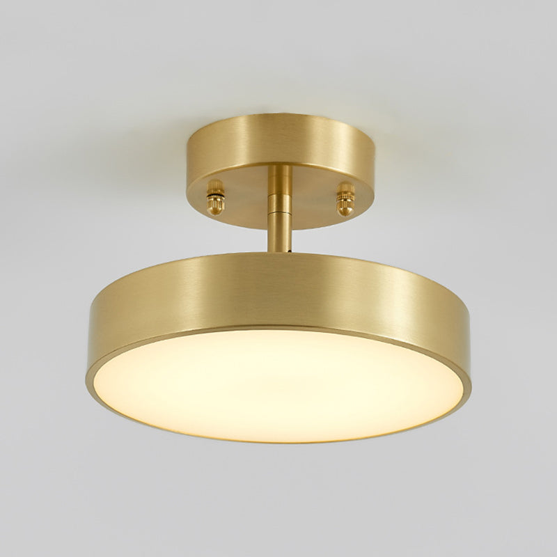 Modern Semi Flush Light Round Ceiling Lighting with Metal for Hallway