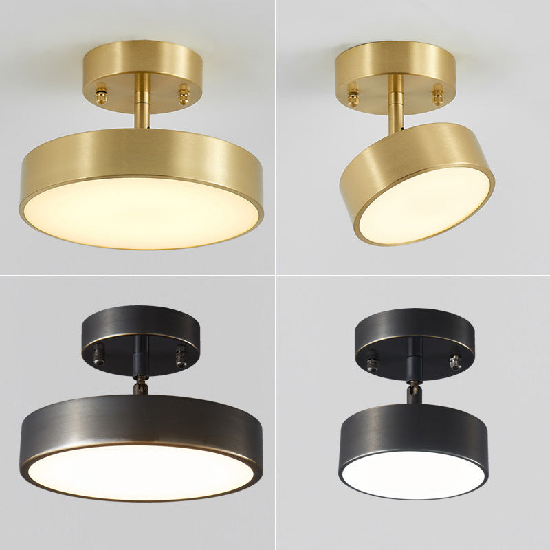 Modern Semi Flush Light Round Ceiling Lighting with Metal for Hallway
