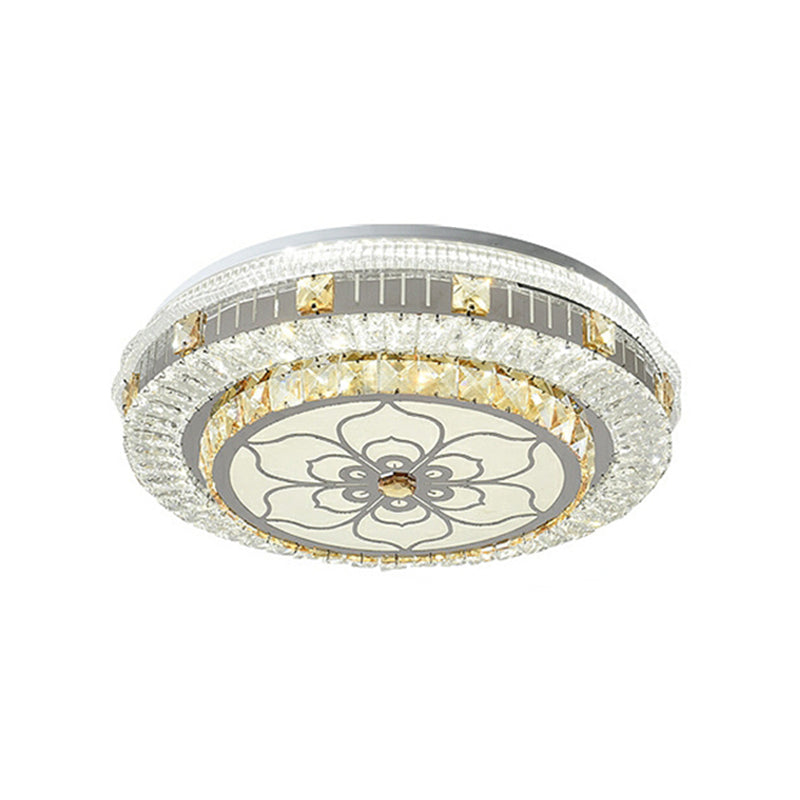 Modern Simple Ceiling Light Circle Shape Ceiling Lamp with Crystal Shade for Bedroom