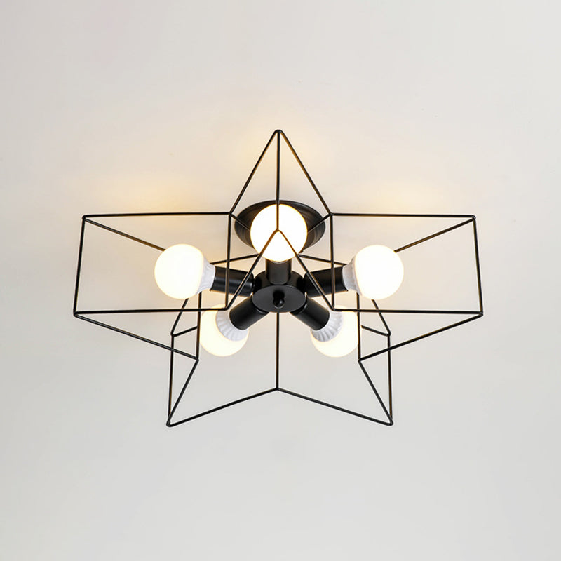 Industrial Style Ceiling Lamp Simple Ceiling Mount Light with Metal Shade for Aisle