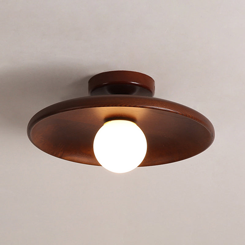 Japanese Style Wooden Ceiling Light Circle Shape Ceiling Lamp for Bedroom