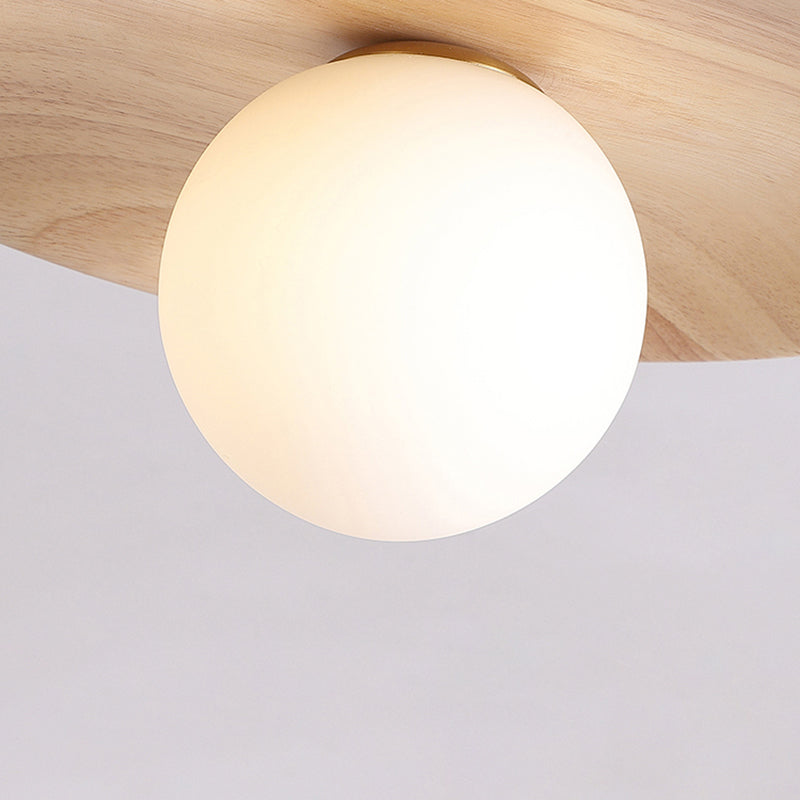 Japanese Style Wooden Ceiling Light Circle Shape Ceiling Lamp for Bedroom