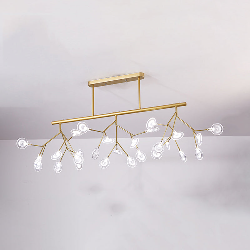 27-Lights Sputnik Shape Island Light Acrylic Chandelier Lamp for Dining Room