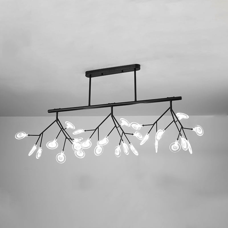 27-Lights Sputnik Shape Island Light Acrylic Chandelier Lamp for Dining Room