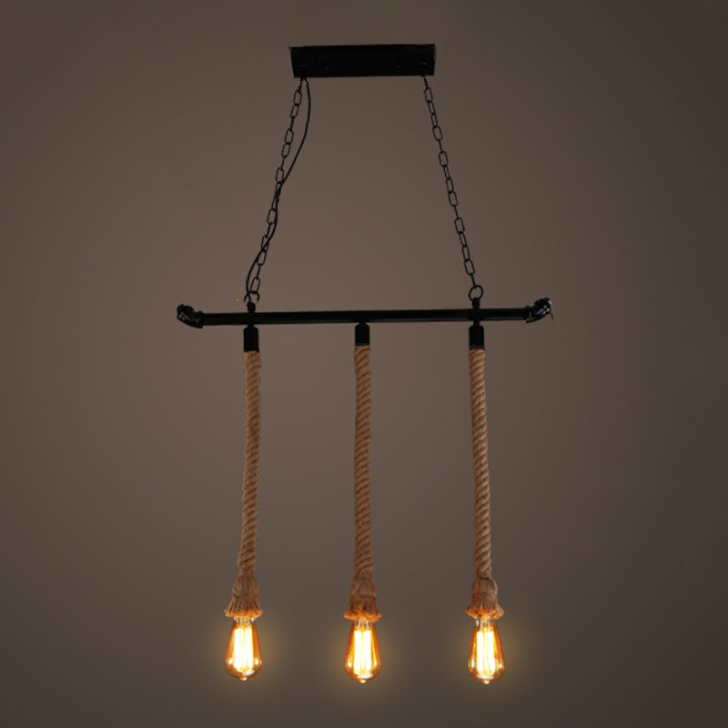 Industrial Style Linear Shape Island Light Metal Chandelier Lamp for Dining Room