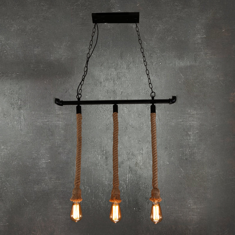Industrial Style Linear Shape Island Light Metal Chandelier Lamp for Dining Room