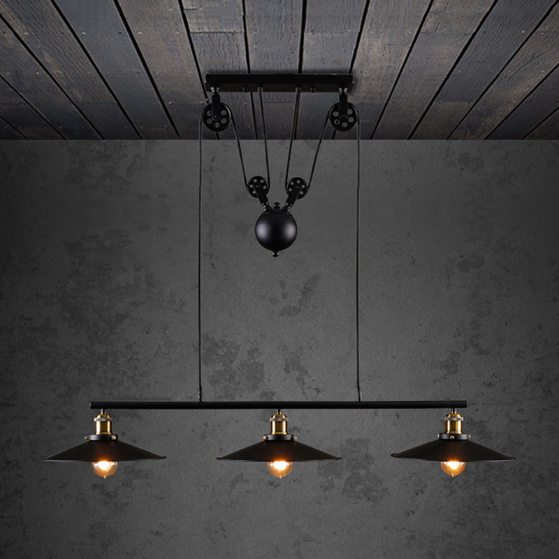 Industrial Style Cone Shape Island Light Metal Chandelier Lamp for Dining Room