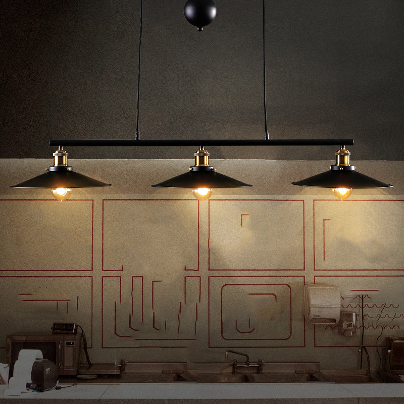 Industrial Style Cone Shape Island Light Metal Chandelier Lamp for Dining Room