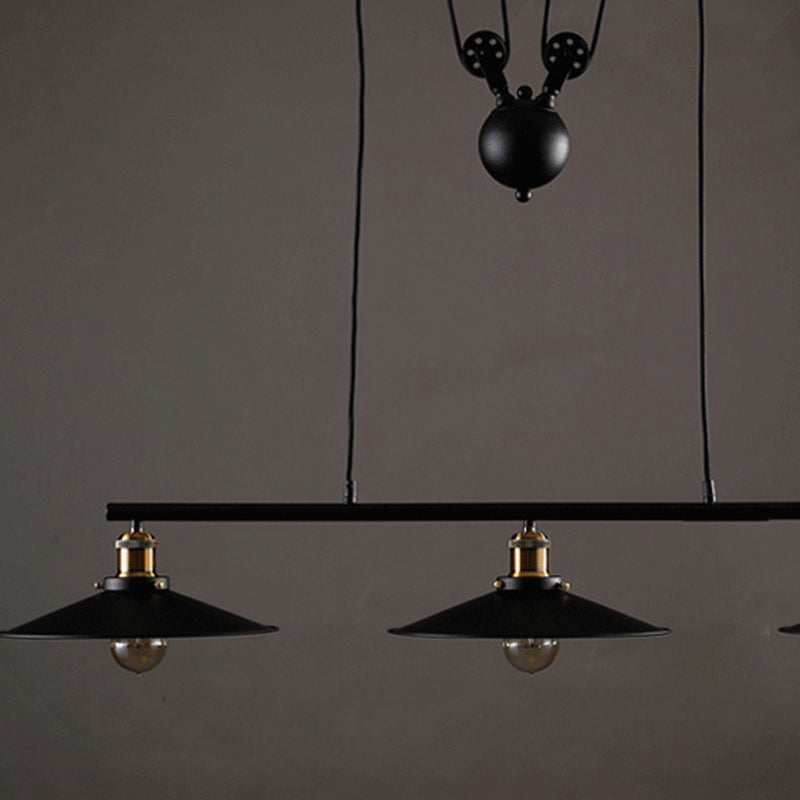 Industrial Style Cone Shape Island Light Metal Chandelier Lamp for Dining Room