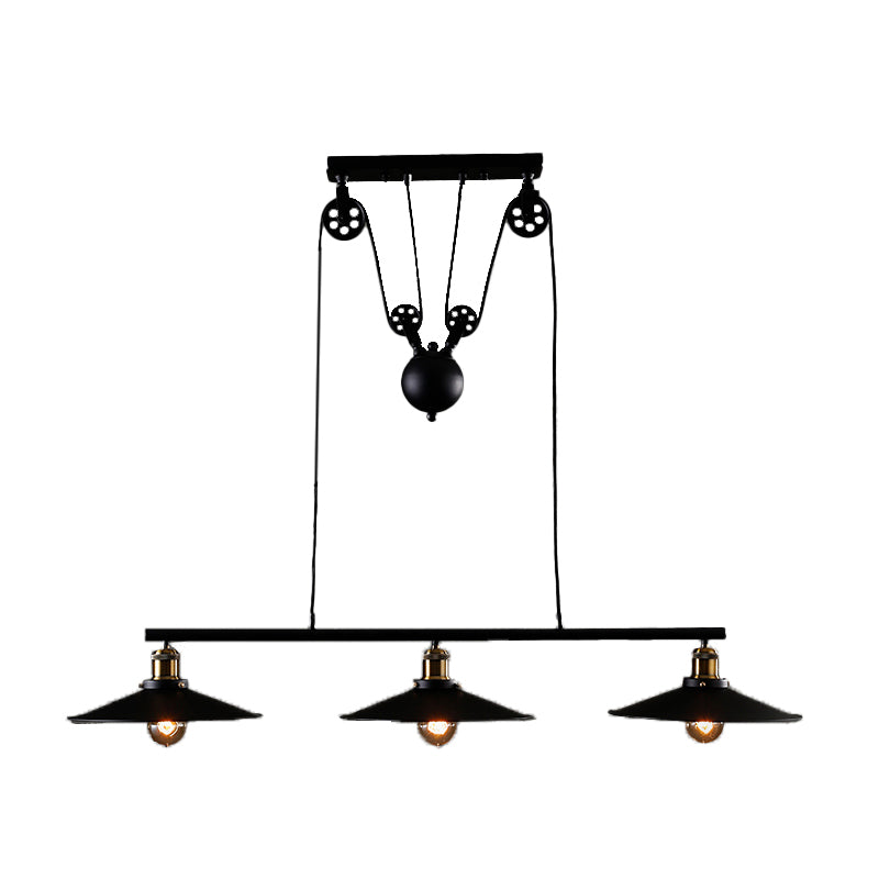 Industrial Style Cone Shape Island Light Metal Chandelier Lamp for Dining Room