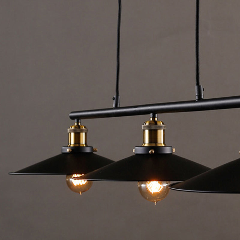 Industrial Style Cone Shape Island Light Metal Chandelier Lamp for Dining Room