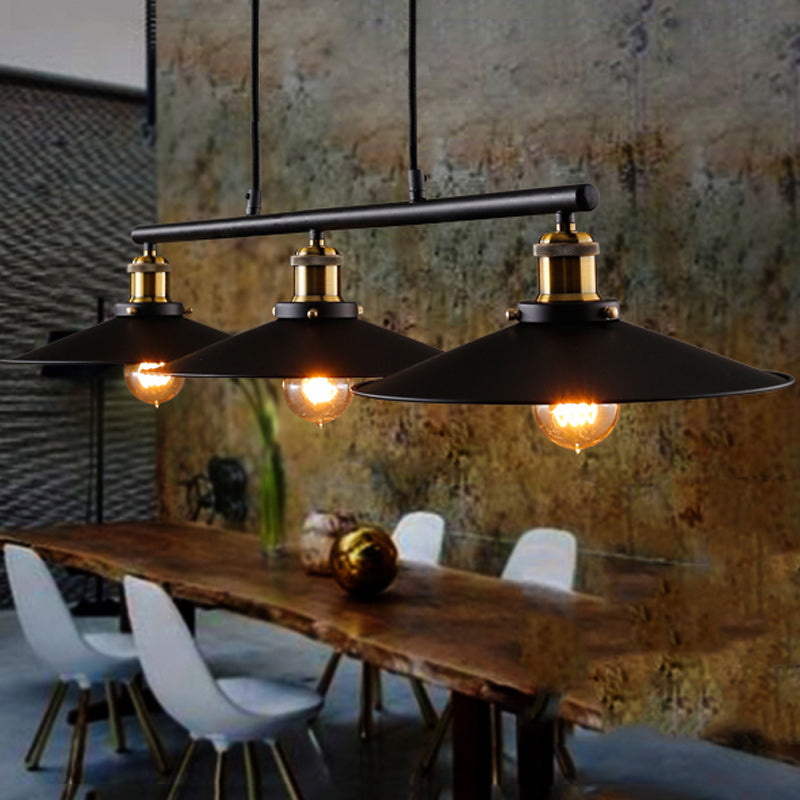 Industrial Style Cone Shape Island Light Metal Chandelier Lamp for Dining Room