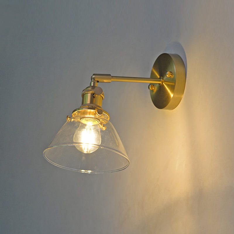 Bowl Wall Sconce Lighting Industrial Style Glass 1 Light Wall Mounted Light