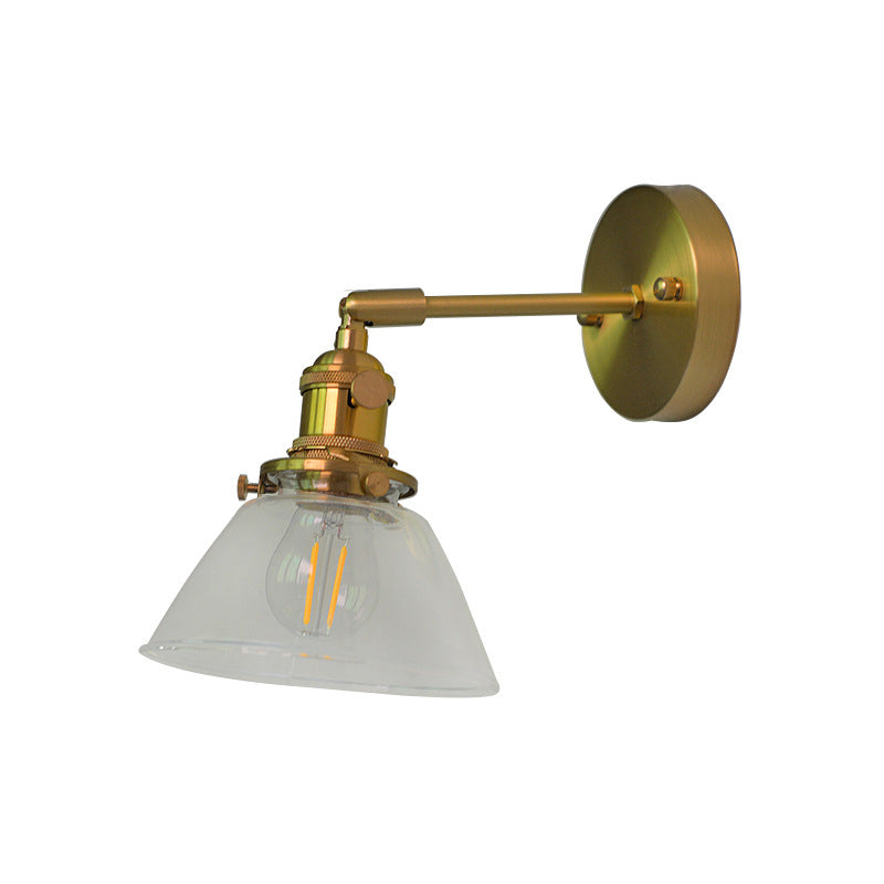 Bowl Wall Sconce Lighting Industrial Style Glass 1 Light Wall Mounted Light