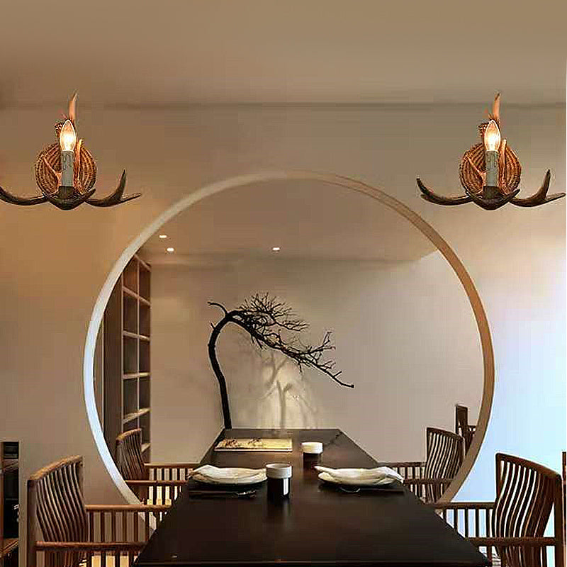 Rustic Single Candle Style Lighting Antique Wall Light for Restaurant