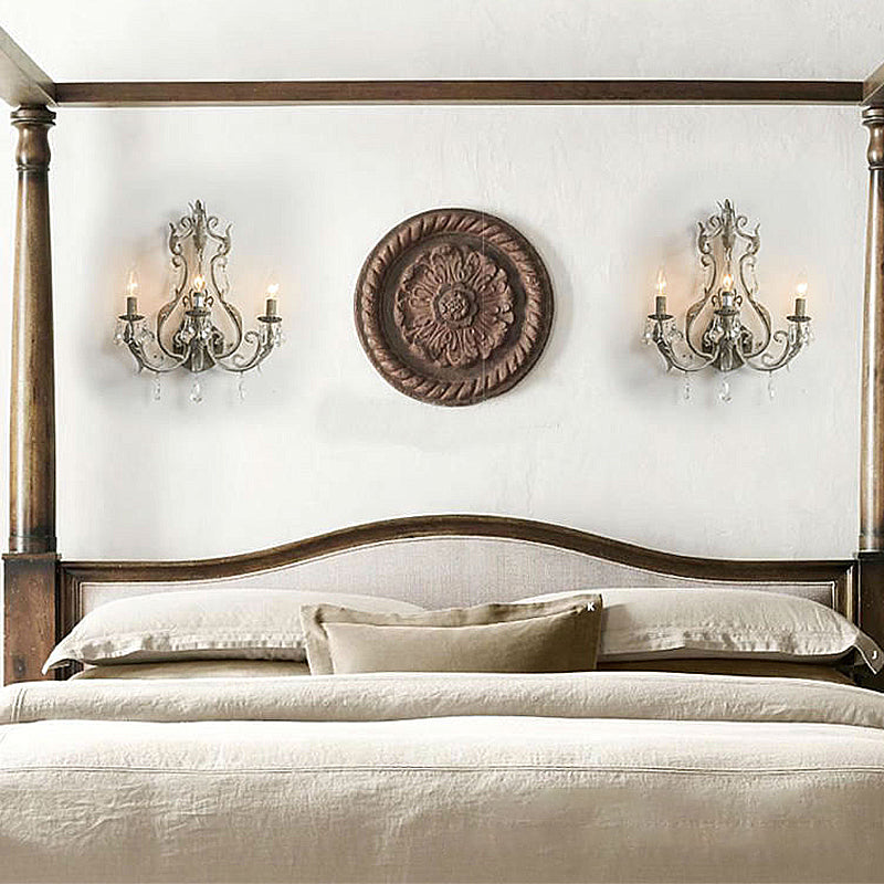 Gray/White Antique Wall Light Rustic Candle Style Lighting for Dining Room Foyer