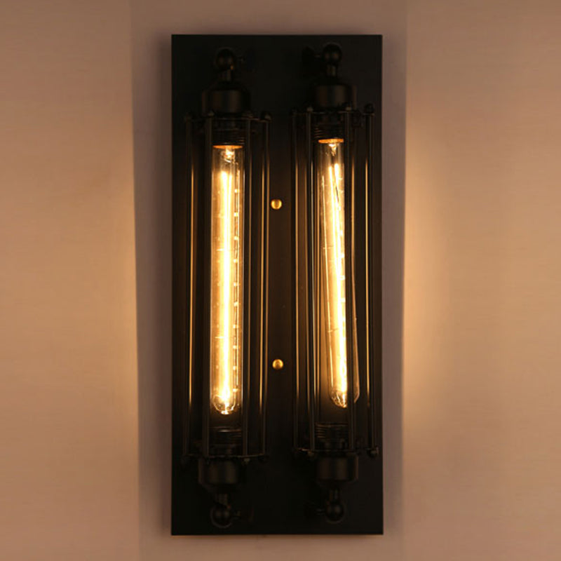 Industrial Style Iron Wall Mount Light Rectangle Shape Wall Lamp for Living Room