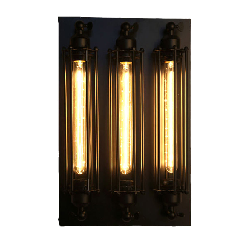 Industrial Style Iron Wall Mount Light Rectangle Shape Wall Lamp for Living Room