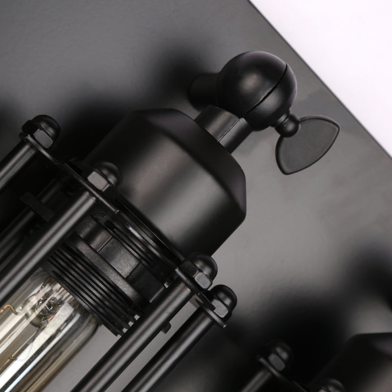 Industrial Style Iron Wall Mount Light Rectangle Shape Wall Lamp for Living Room