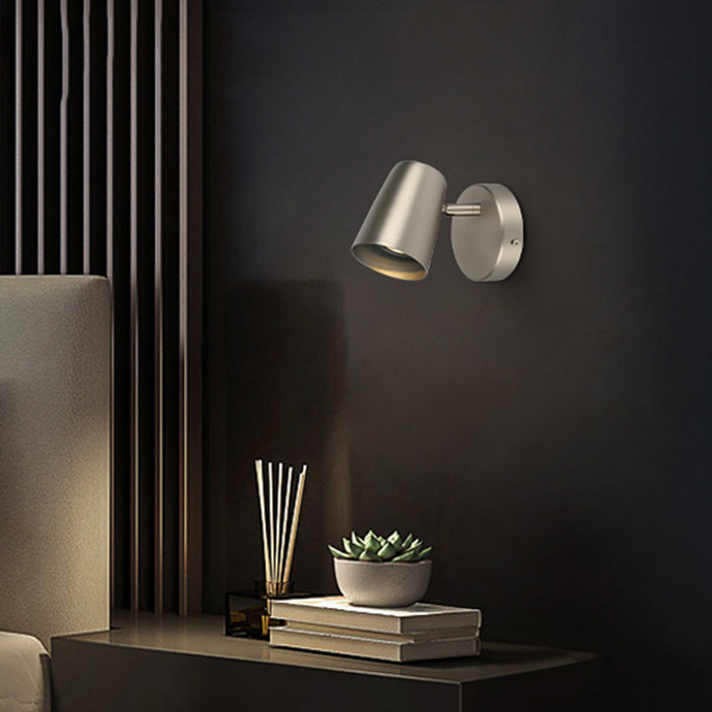 Modernism Single Nickel/Black/White Wall Mounted Sconce Mrtal Shaded Wall Light