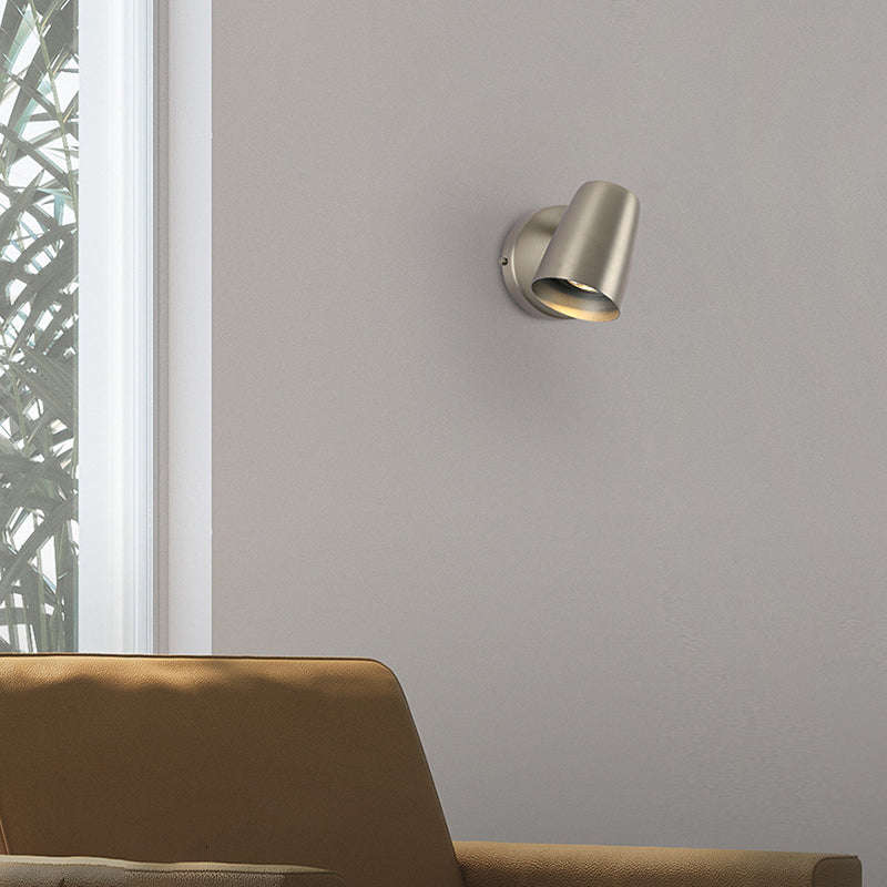Modernism Single Nickel/Black/White Wall Mounted Sconce Mrtal Shaded Wall Light