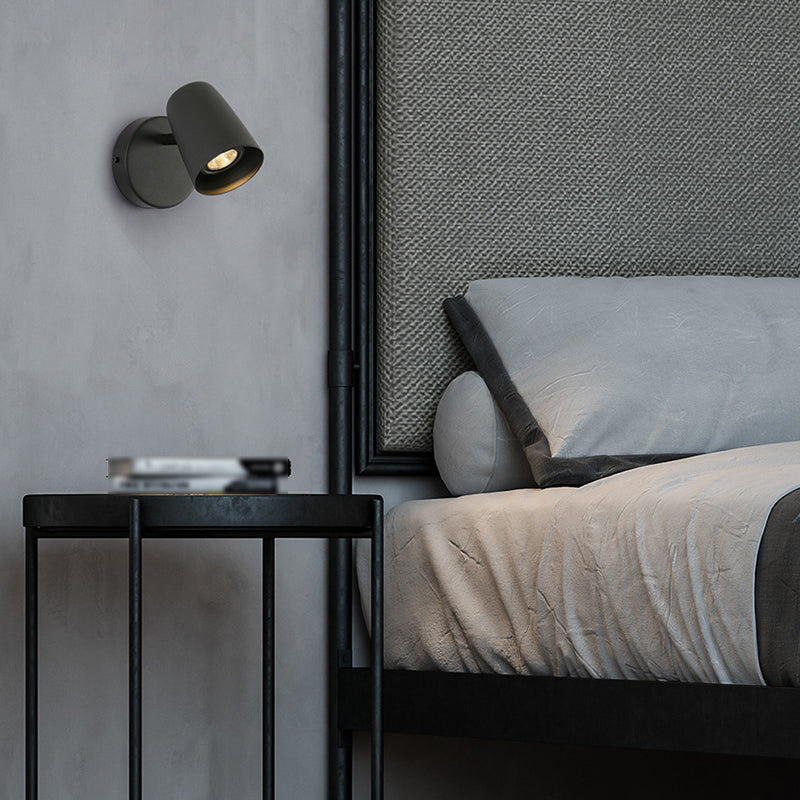 Modernism Single Nickel/Black/White Wall Mounted Sconce Mrtal Shaded Wall Light