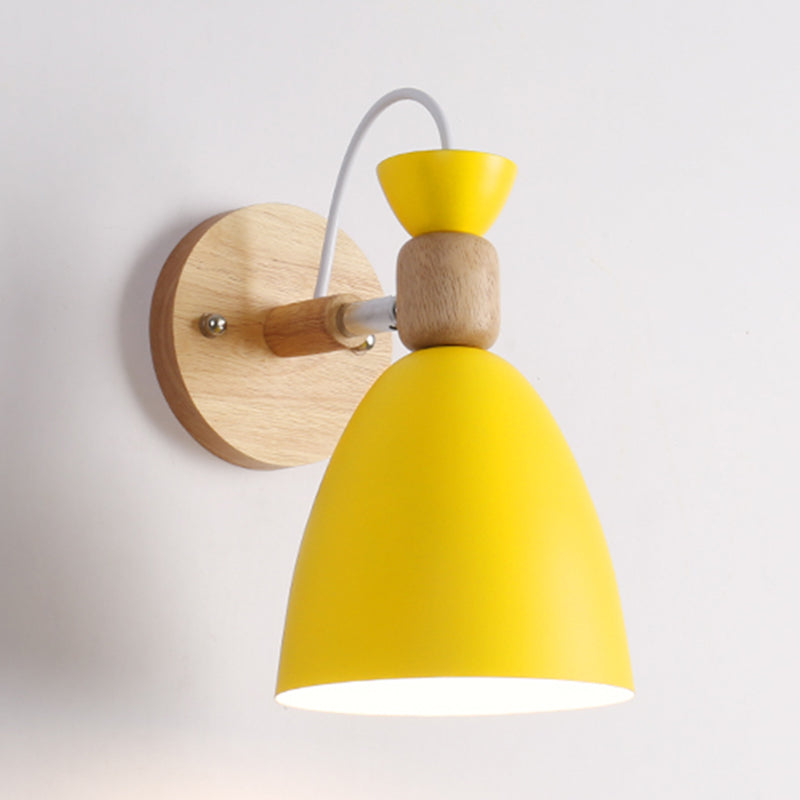 Nordic Style Colorful Wall Light Bell Shape Adjustable Wall Lamp for Bedroom