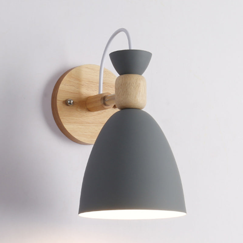 Nordic Style Colorful Wall Light Bell Shape Adjustable Wall Lamp for Bedroom