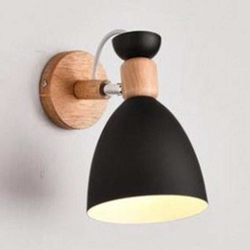 Nordic Style Colorful Wall Light Bell Shape Adjustable Wall Lamp for Bedroom