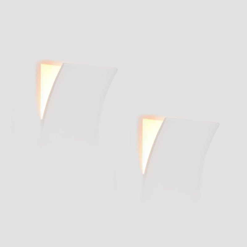 2-Light Modern White Wall Mounted Sconce Metal Wall Light with Hole 1.6'