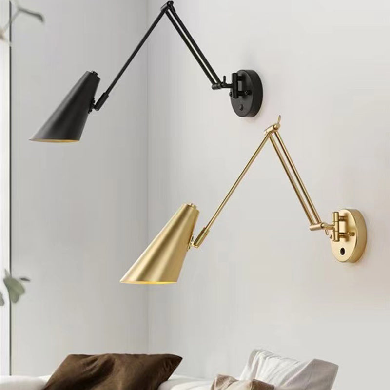 Single Golden/Black Modernism Wall Mounted Sconce Metal Wall Light for Foyer