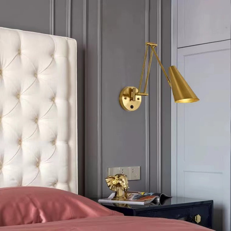 Single Golden/Black Modernism Wall Mounted Sconce Metal Wall Light for Foyer