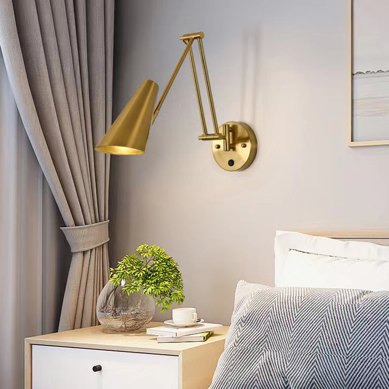 Single Golden/Black Modernism Wall Mounted Sconce Metal Wall Light for Foyer