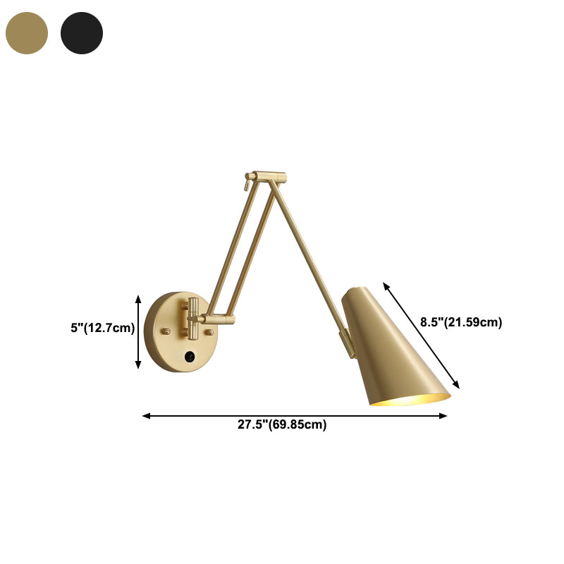 Single Golden/Black Modernism Wall Mounted Sconce Metal Wall Light for Foyer