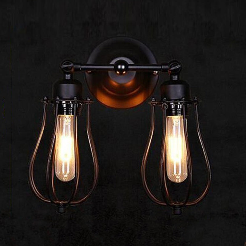 Industrial Iron Wall Lighting Ideas Geometry Shape Wall Sconce Lighting for Living Room