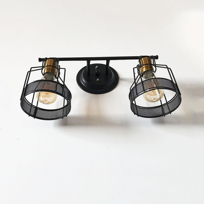 Industrial Style Iron Vanity Light Cylinder Shape Vanity Lamp for Shower Room