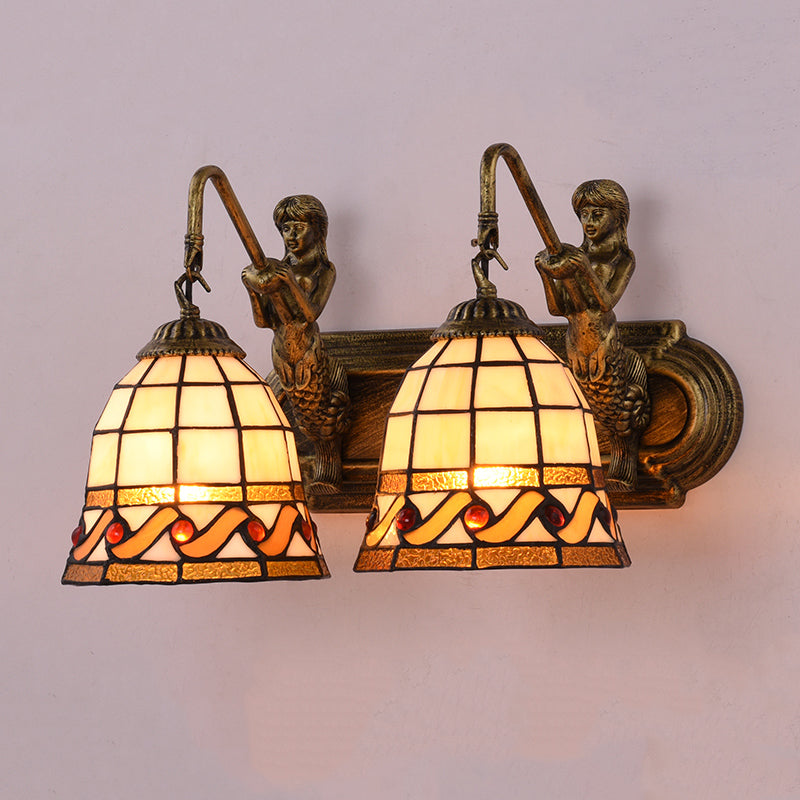 Nordic Style Iron Vanity Light Mermaid Shape Vanity Lamp for Shower Room