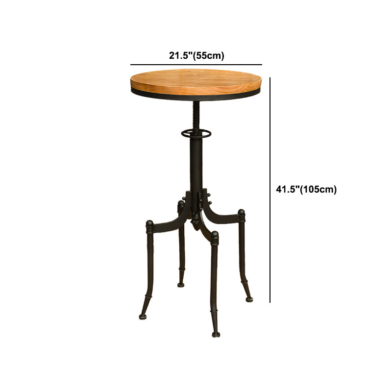 Industrial 1/2/3 Pieces Solid Wood Bar Table Set Adjustable Counter Set